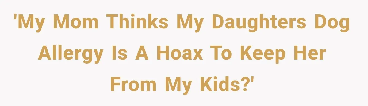 Grandmother Tells Allergic Granddaughter Mommy Doesn’t Love Her, Then Loses Access to the Kids 'My mom thinks my daughters dog allergy is a hoax to keep her from my kids?'