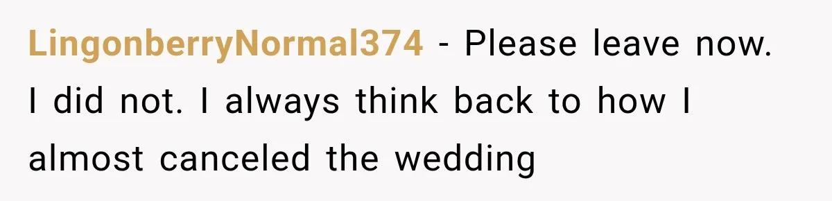 Bride-To-Be Says Her Fiancé's Constant Slipups Are Draining Her Trust Before The Wedding LingonberryNormal374 − Please leave now. I did not. I always think back to how I almost canceled the wedding