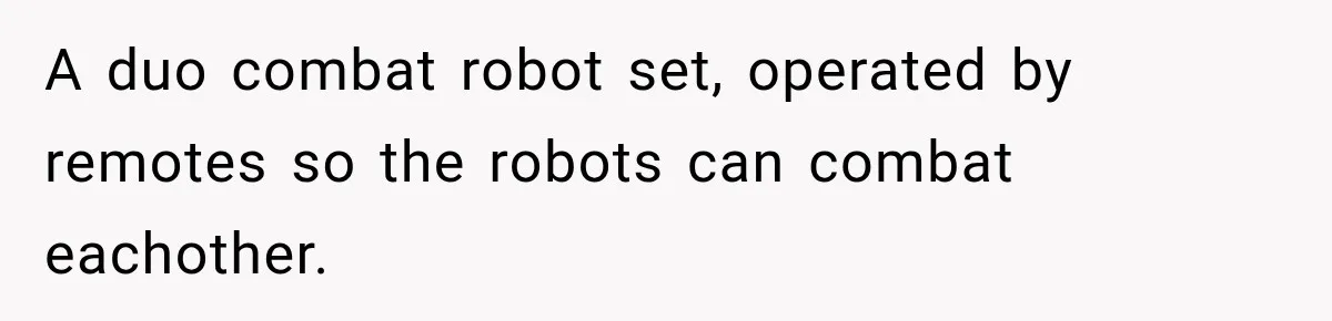 A duo combat robot set, operated by remotes so the robots can combat eachother.