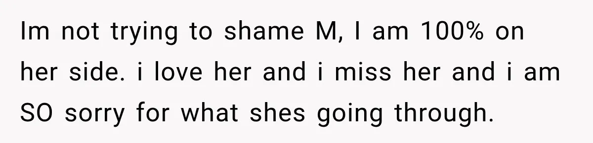 Woman Says Mother Left Her Traumatized Daughter Early Because a New Embroidery Machine Had Arrived Im not trying to shame M, I am 100% on her side. i love her and i miss her and i am SO sorry for what shes going through.