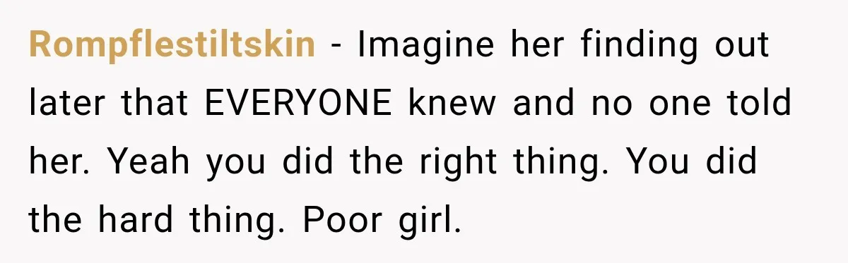 Woman Exposes Pregnant Friend's Husband for Hitting on Her at Wedding, Then Gets Blamed for Everything Rompflestiltskin − Imagine her finding out later that EVERYONE knew and no one told her. Yeah you did the right thing. You did the hard thing. Poor girl.
