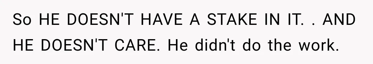 Pregnant Woman Spends Hours Cooking Thanksgiving Dinner, Only to Discover Her In-Laws Ate Without Her So HE DOESN'T HAVE A STAKE IN IT. . AND HE DOESN'T CARE. He didn't do the work.